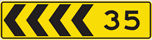 35 km/h arrows sign