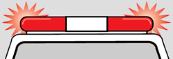 Picture of flashing red lights on an emergency vehicle