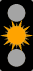 Picture of a traffic signal showing a flashing yellow light