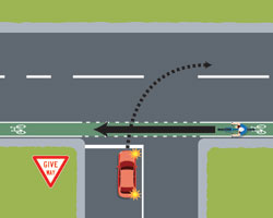 Turning at an uncontrolled T-intersection