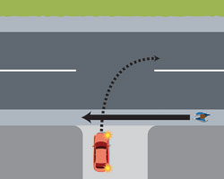 Turning at an uncontrolled T-intersection