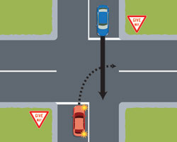 Intersection with a Give way sign