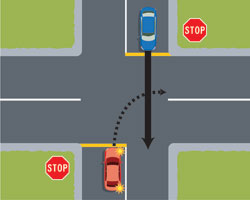 Intersection with a Stop sign