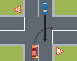 Intersection with turning traffic