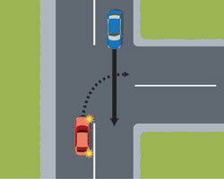 Intersection with turning traffic