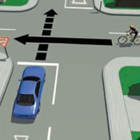 Picture of an intersection with a Give Way sign