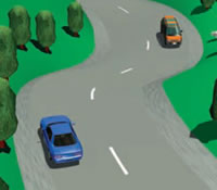 Picture of curve in laned road