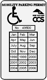 Picture of a mobility parking permit