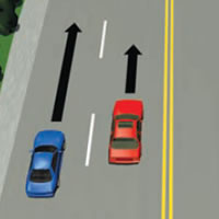Picture of car passing on the left