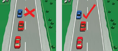 Picture of a slow driver holding up traffic