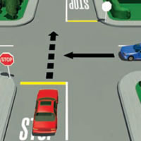 Picture of an intersection with a Stop sign