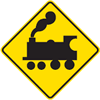 Railway crossing sign