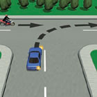 Picture of a car giving way at an uncontrolled intersection