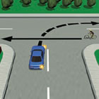 Picture of a car giving way at an uncontrolled intersection