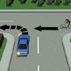 Picture of a car giving way at an uncontrolled intersection